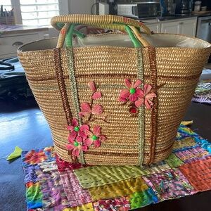 50’s VINTAGE CHIC Island Beach Bag Tote